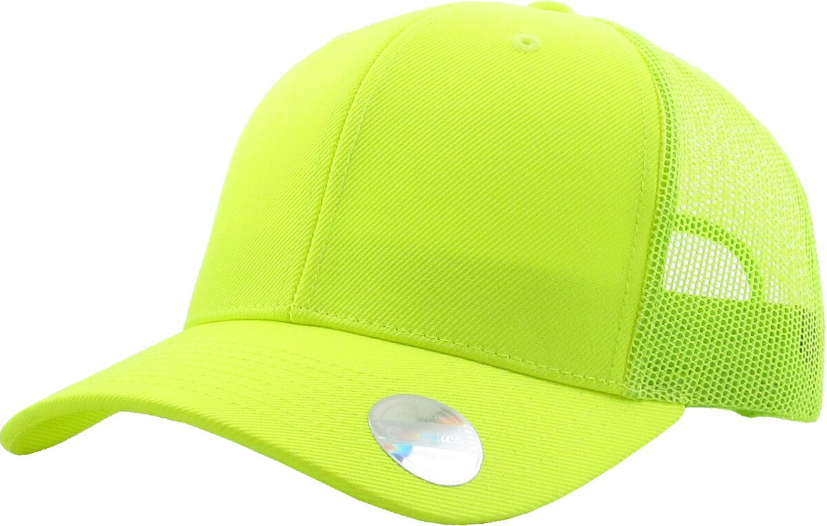 Neon Lime Classic 6 Panel Trucker Mesh Snapback Front Side View